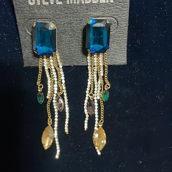 Steve Madden Earrings Colorful Dangle Bling Earrings Sold Out in Stores 🆕 💎 - Picture 6 of 11